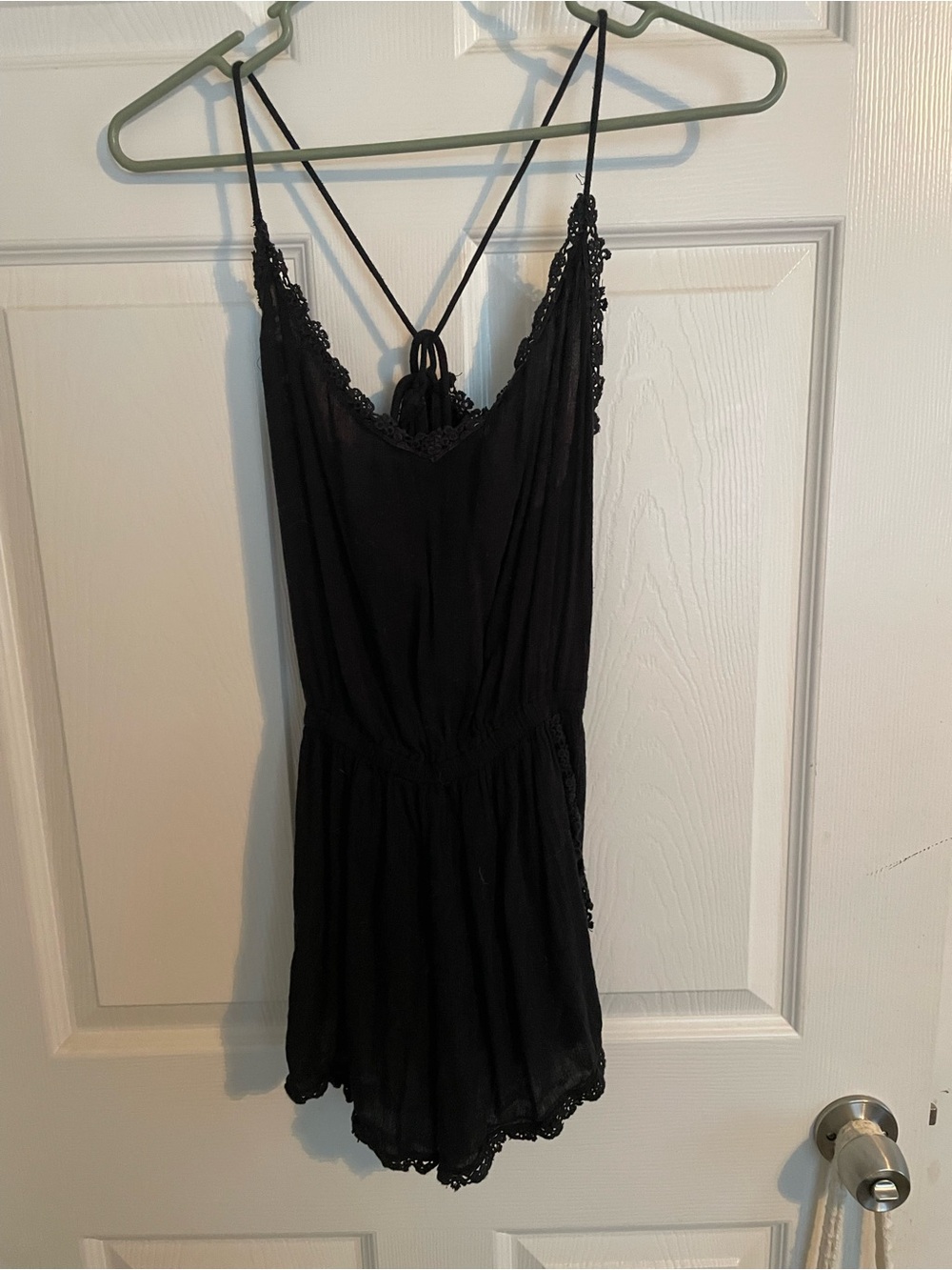 Black Lace-Trim Abercombie & Fitch Romper